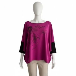 Igor Dobranic Purple Floral Finley Top Size S Designer Quiet Luxury Art to Wear